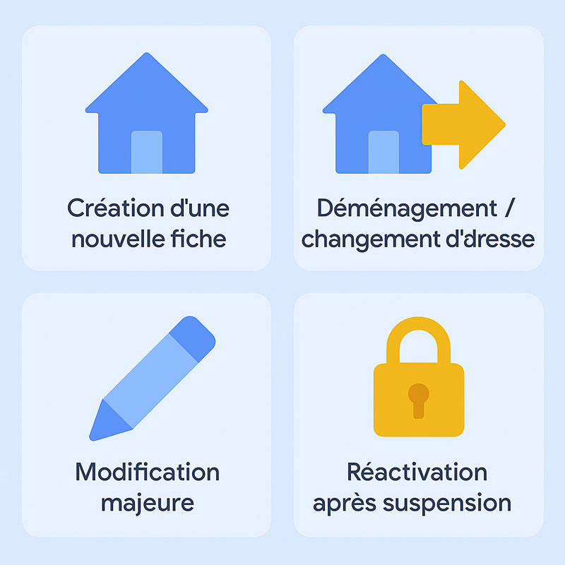 4 situations clés de demande de validation vidéo Google My Business
